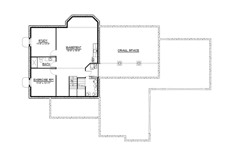 House Blueprint - Floor Plan - Lower Floor for Country House Plan #1064-349 - 4 bed, 3.5 bath