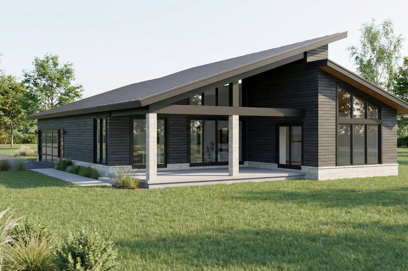 House Plan Design - Exterior - Other Elevation 1 for Modern House Plan #923-455 - 3 bed, 2 bath