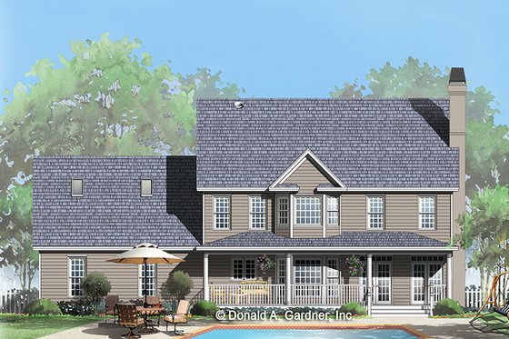 Exterior - Rear Elevation for Victorian House Plan #929-239 - 4 bed, 2.5 bath