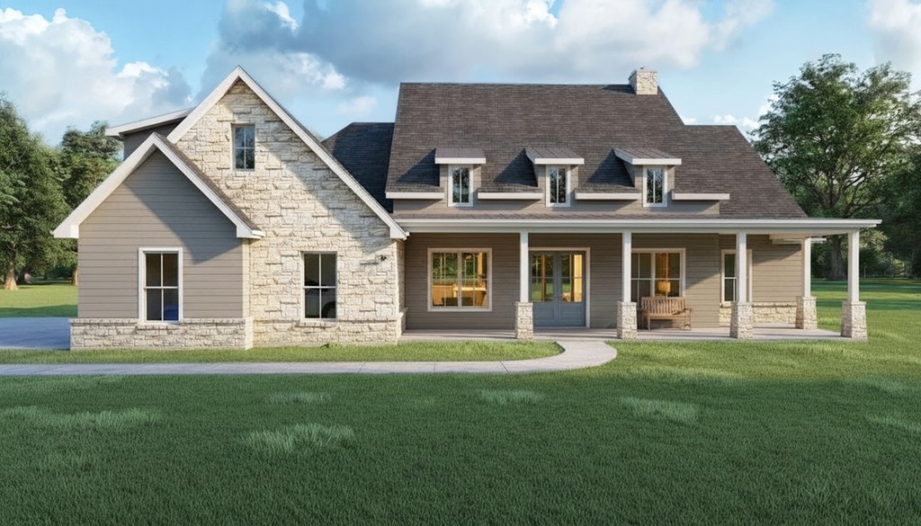 Exterior - Front Elevation 2 for Craftsman House Plan #1127-9 - 3 bed, 2 bath