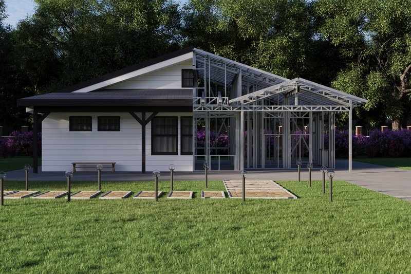 Dream House Plan - Exterior - Front Elevation 5 for Ranch House Plan #1106-137 - 2 bed, 2 bath