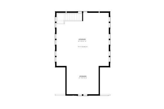 Floor Plan - Upper Floor for Farmhouse House Plan #1114-46 - 2 bed, 1 bath