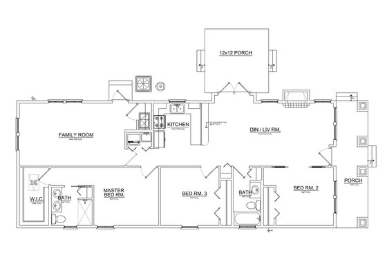 Floor Plan - Main Floor House Plan #550-2 - 3 bed, 2 bath