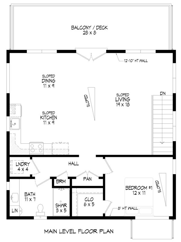 Contemporary Floor Plan - Upper Floor Plan #932-961