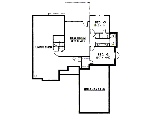 Traditional Floor Plan - Lower Floor Plan #67-794