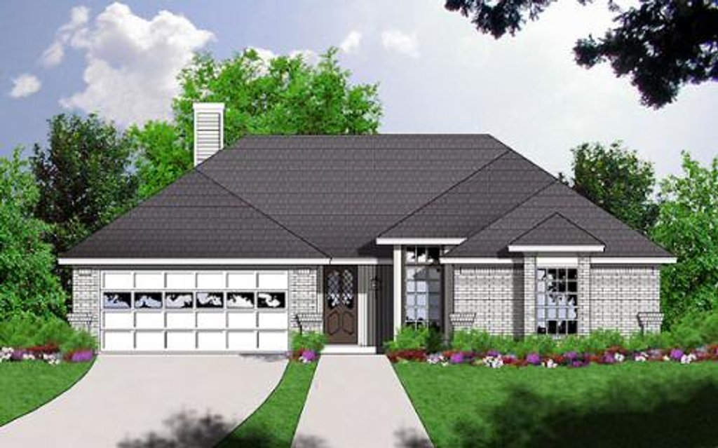 Traditional Style House Plan - 3 Beds 2 Baths 1300 Sq/Ft Plan #40-205