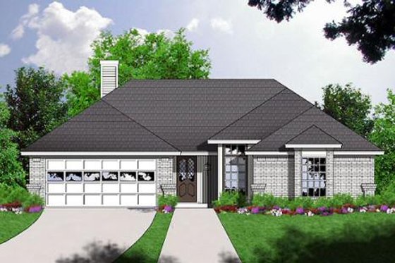 Exterior - Front Elevation for Traditional House Plan #40-205 - 3 bed, 2 bath