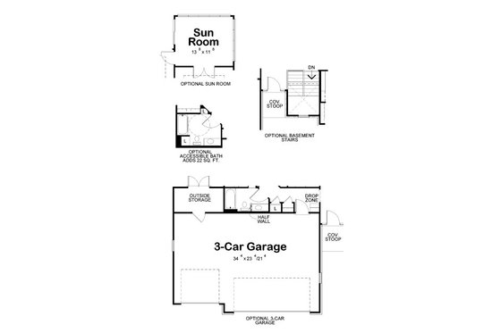 Floor Plan - Other Floor for European House Plan #20-2068 - 2 bed, 2 bath