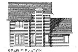 Exterior - Rear Elevation for Traditional House Plan #70-124 - 3 bed, 2 bath