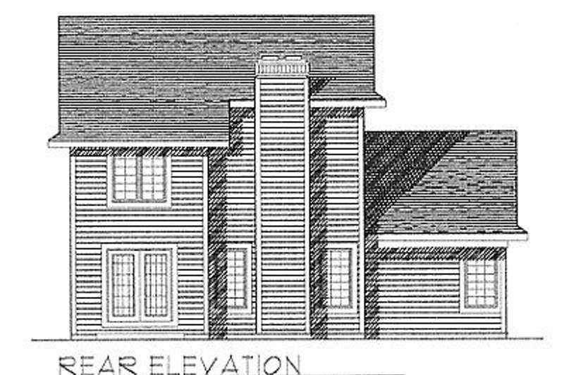 Home Plan - Exterior - Rear Elevation for Traditional House Plan #70-124 - 3 bed, 2 bath
