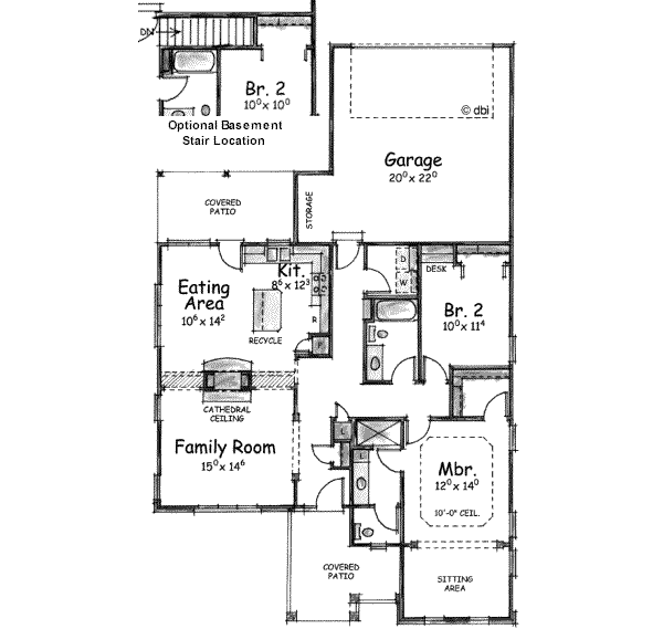 Home Plan - Traditional Floor Plan - Main Floor Plan #20-1368