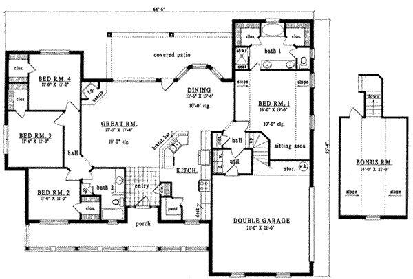 Country Floor Plan - Main Floor Plan #42-257