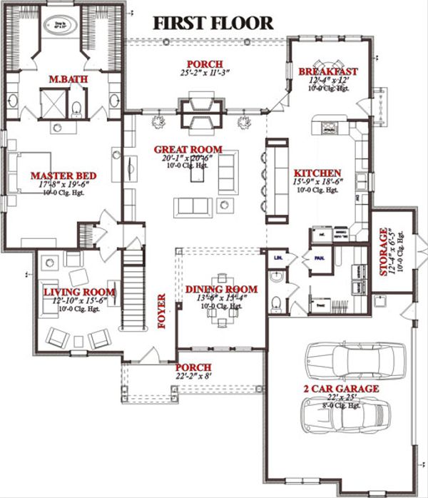 Traditional Floor Plan - Main Floor Plan #63-213