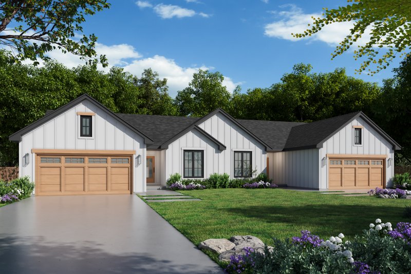 House Blueprint - Exterior - Front Elevation 2 for Modern House Plan #20-2616 - 2 bed, 2 bath