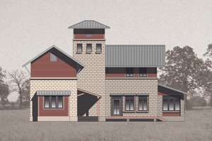 Exterior - Rear Elevation for Farmhouse House Plan #531-2 - 4 bed, 4 bath