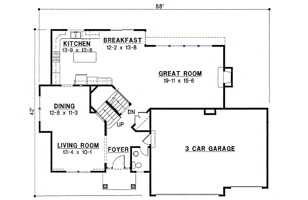 Traditional Floor Plan - Main Floor Plan #67-548