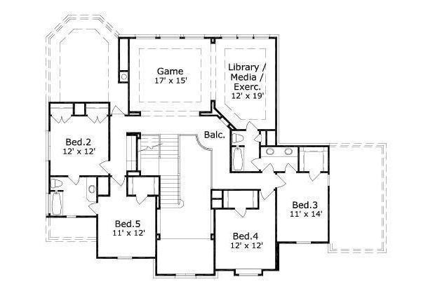 Colonial Floor Plan - Upper Floor Plan #411-830