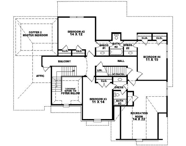 European Floor Plan - Upper Floor Plan #81-563