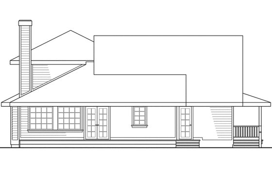 Exterior - Rear Elevation for Farmhouse House Plan #124-400 - 3 bed, 2.5 bath