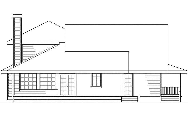 Home Plan - Exterior - Rear Elevation for Farmhouse House Plan #124-400 - 3 bed, 2.5 bath