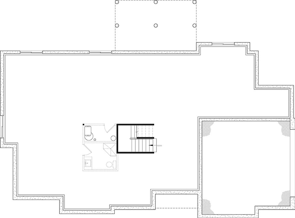 Floor Plan - Lower Floor for Craftsman House Plan #23-2901 - 4 bed, 2 bath