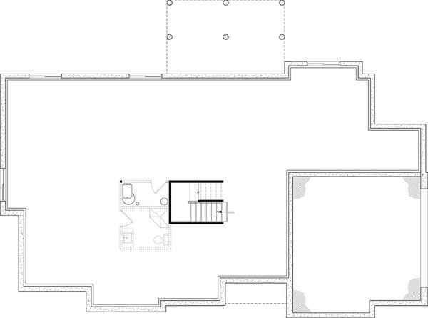 House Blueprint - Floor Plan - Lower Floor for Craftsman House Plan #23-2901 - 4 bed, 2 bath