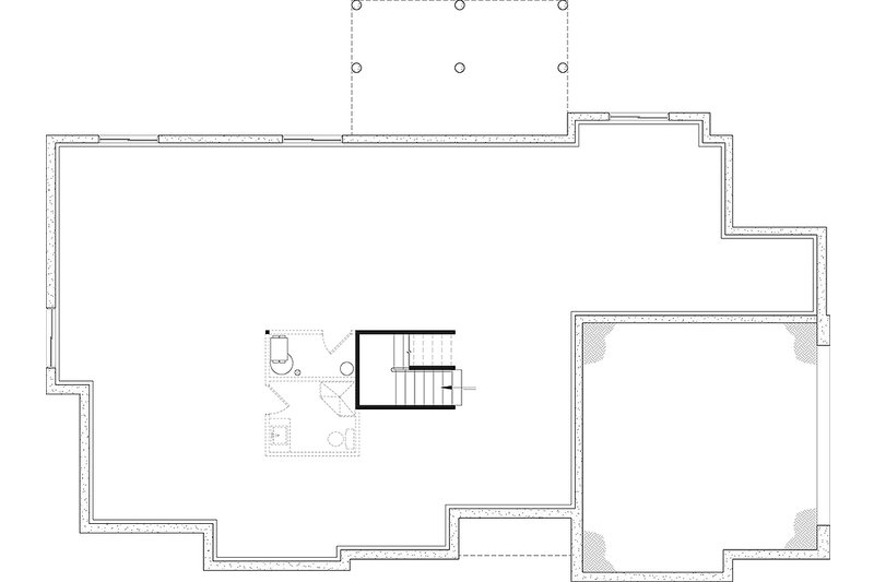 House Blueprint - Floor Plan - Lower Floor for Craftsman House Plan #23-2901 - 4 bed, 2 bath