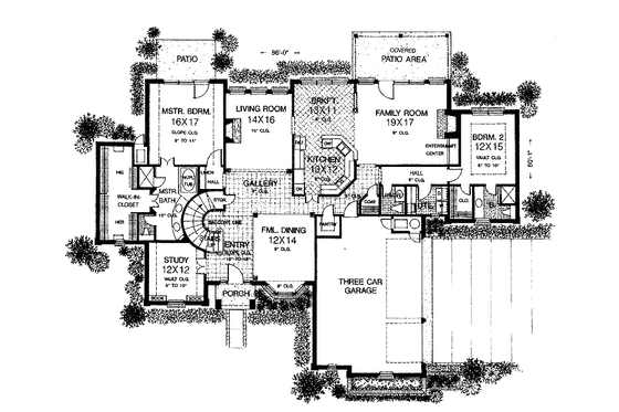 Floor Plan - Main Floor for European House Plan #310-945 - 4 bed, 3.5 bath