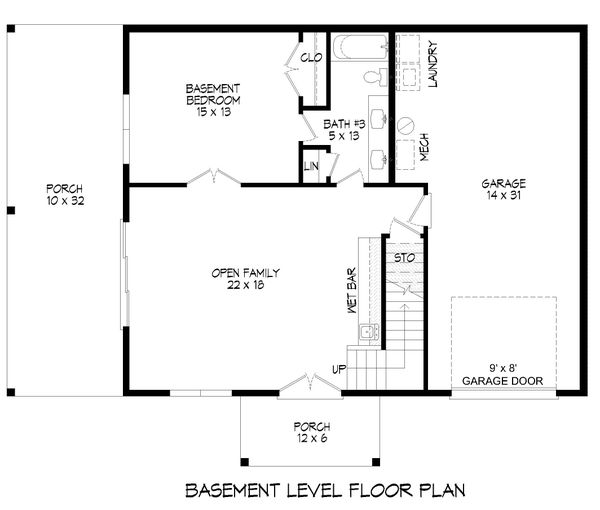 Home Plan - Country Floor Plan - Lower Floor Plan #932-334