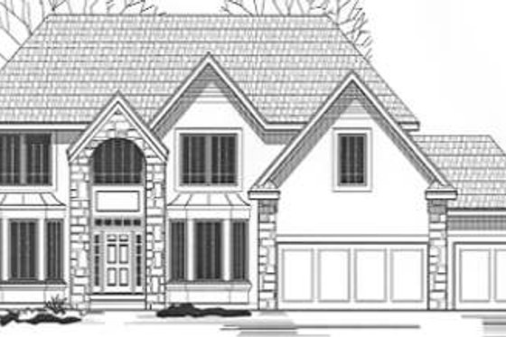 Exterior - Front Elevation for Traditional House Plan #67-821 - 4 bed, 3 bath