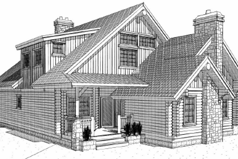 Log Style House Plan - 4 Beds 4 Baths 3610 Sq/Ft Plan #451-8