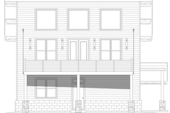 Exterior - Front Elevation 3 for Contemporary House Plan #932-807 - 2 bed, 2 bath