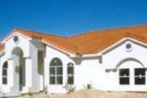 Adobe / Southwestern Exterior - Front Elevation Plan #1-855