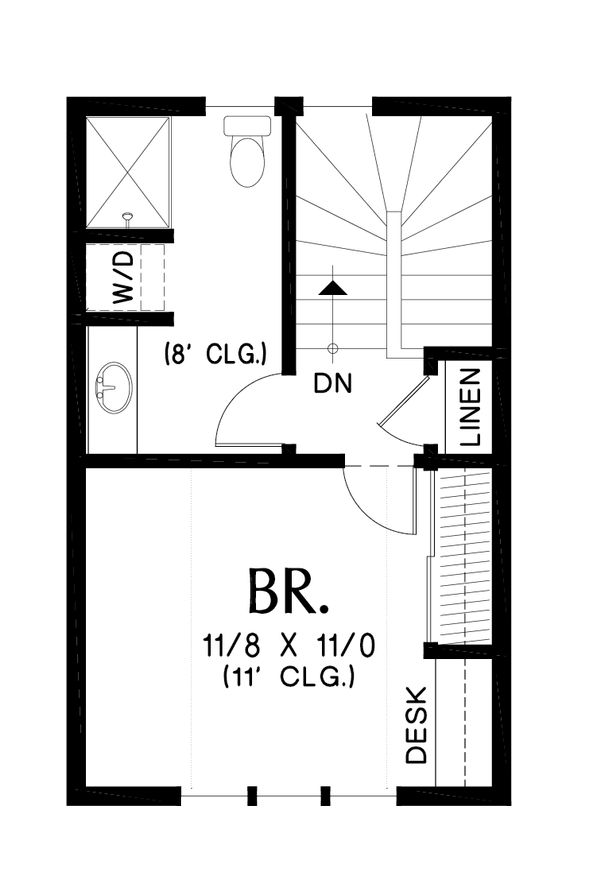 Architectural House Design - Tudor Floor Plan - Upper Floor Plan #48-999