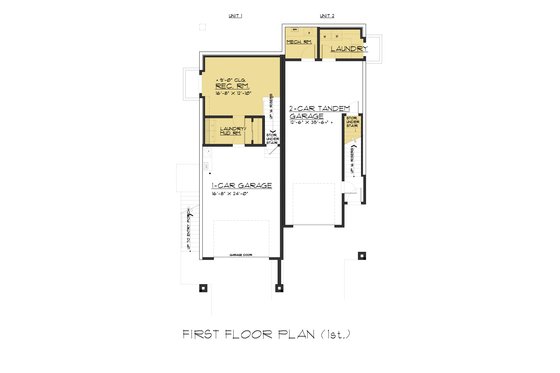 Floor Plan - Lower Floor for Contemporary House Plan #1066-71 - 6 bed, 6 bath