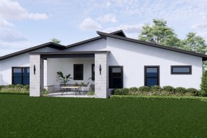 Exterior - Rear Elevation for Modern House Plan #1096-101 - 4 bed, 3 bath