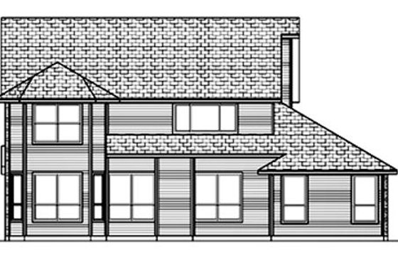 Exterior - Rear Elevation for Traditional House Plan #84-394 - 4 bed, 3.5 bath