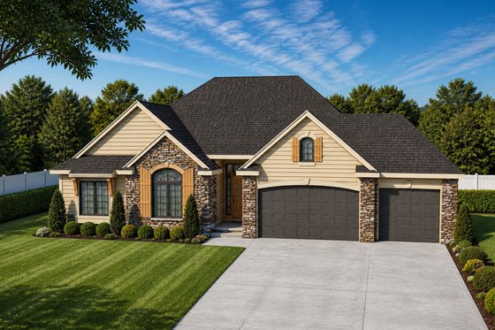 Exterior - Front Elevation 6 for Traditional House Plan #20-2123 - 3 bed, 2.5 bath