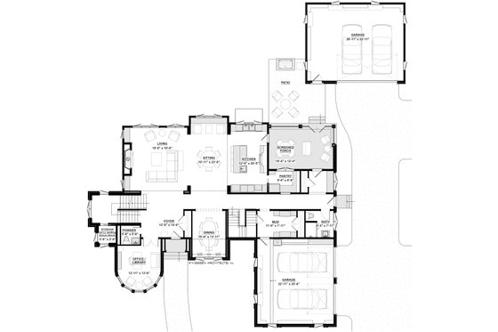 Floor Plan - Main Floor for Traditional House Plan #928-331 - 4 bed, 4.5 bath