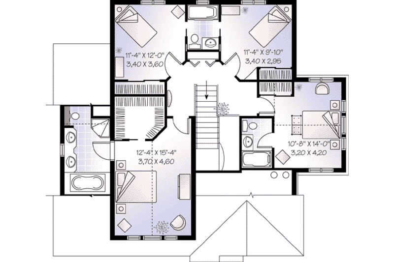 Dream House Plan - Floor Plan - Upper Floor for Traditional House Plan #23-545 - 4 bed, 3.5 bath