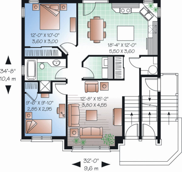House Blueprint - Traditional Floor Plan - Main Floor Plan #23-2196