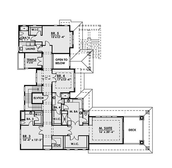 Contemporary Floor Plan - Upper Floor Plan #1066-39