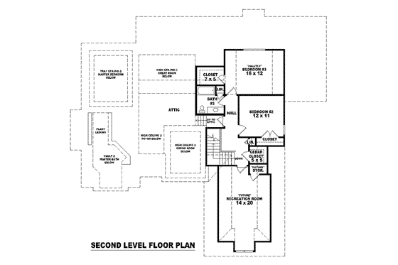 Floor Plan - Upper Floor for European House Plan #81-1576 - 3 bed, 3 bath