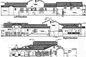 Exterior - Rear Elevation for Mediterranean House Plan #76-117 - 3 bed, 2.5 bath