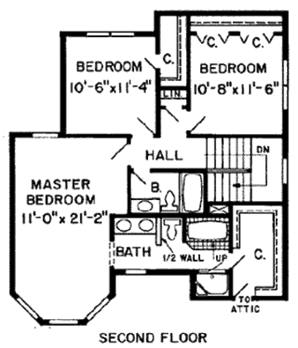 Victorian Floor Plan - Upper Floor Plan #312-276