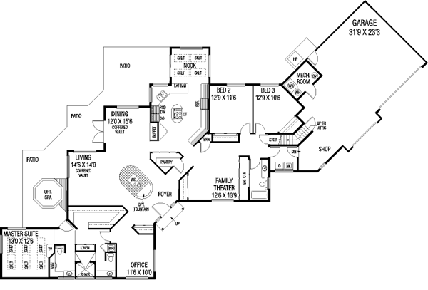 Home Plan - Ranch Floor Plan - Main Floor Plan #60-441
