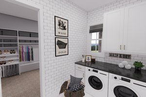 Interior - Laundry for Farmhouse House Plan #51-1240 - 4 bed, 3.5 bath