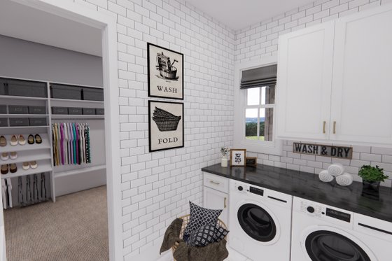 Interior - Laundry for Farmhouse House Plan #51-1240 - 4 bed, 3.5 bath