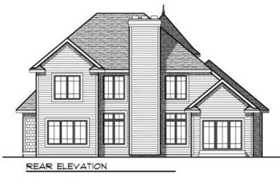 Exterior - Rear Elevation for European House Plan #70-712 - 4 bed, 3.5 bath
