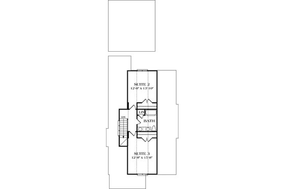 Floor Plan - Upper Floor for Bungalow House Plan #453-6 - 3 bed, 2.5 bath